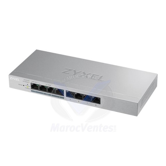 Switch - Manageable - 8 ports - PoE+ : 4 ports Gbps RJ45 PoE+, 4 ports Gbps RJ45, Budget PoE 60W, Non rackable, Fanless GS1200-8HPV2-EU0101F